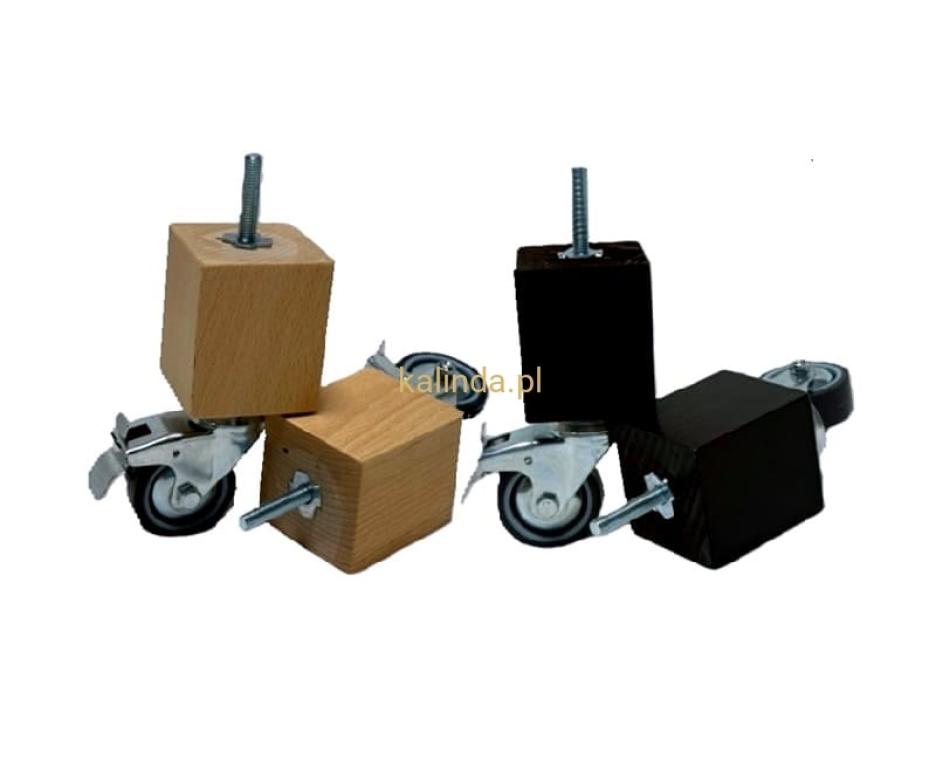 Noga drewniana z kółkiem